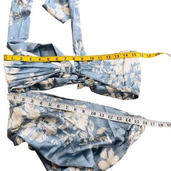 Reformation 100% silk Blue Floral Dress NEW - Picture 8 of 8